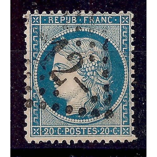 37 (1870) Cérès 20c Bleu Emission Du Siège De Paris Oblitéré G C 12 D' Agen (Cote 8e) (0893)