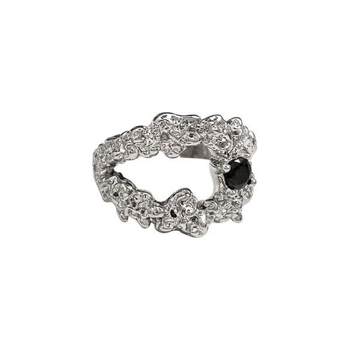 Bague Ouverte En Cristal De Lave Pour Femme, Document Argenté Vintage, Tendance Ins, Douce, Élégante, Faite À La Main, Mode Hip-Hop, Accessoires De Fête