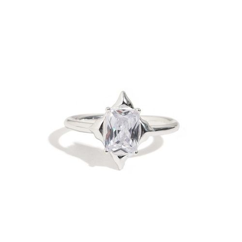 Bague Ouverte En Cristal De Lave Pour Femme, Document Argenté Vintage, Tendance Ins, Douce, Élégante, Faite À La Main, Mode Hip-Hop, Accessoires De Fête