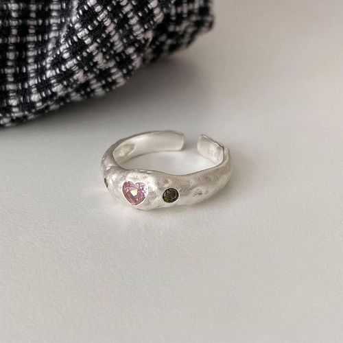 Bagues Irrégulières En Opale De Coeur Coréen Pour Filles, Matiques En Cristal Y2k, Bijoux Esthétiques, Pierre Naturelle, Rose
