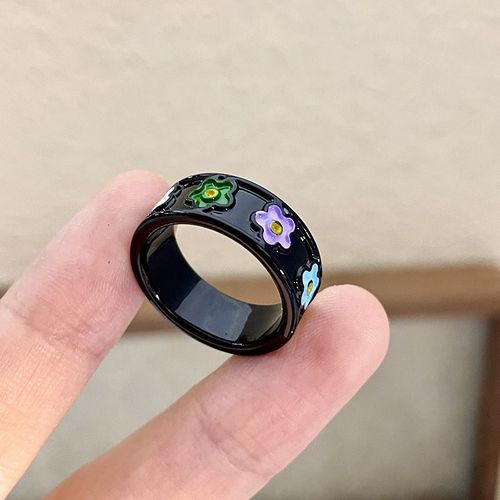 Bagues Géométriques Carrées Et Rondes En Résine Acrylique Pour Femmes Et Filles, Bijoux Fantaisie, Comparateur De Couleurs, Nouvelle Tendance, Taille 7