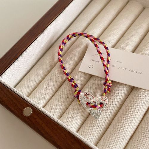 Bracelet En Ultissée Colorée Pour Femme, Métal Irrégulier, Coeur D'amour, Fleur, Charme Ethnique Vintage, Esthétique, Bijoux De Mode Coréens
