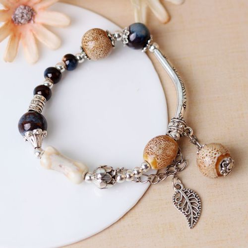 Bracelet En Alliage De Céramique De Style Chinois, Accessoires De Mode, Perlé, Ethnique, Nouveau