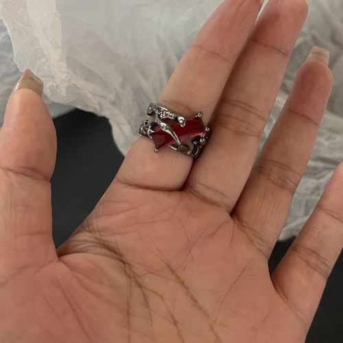 Bague Ouverte Épine Pour Femme, Amour Rouge Du Vent Froid, Bijoux De Fête Personnalisés, Cadeau Pour Femme, Contre-Indiqué, Nouveau