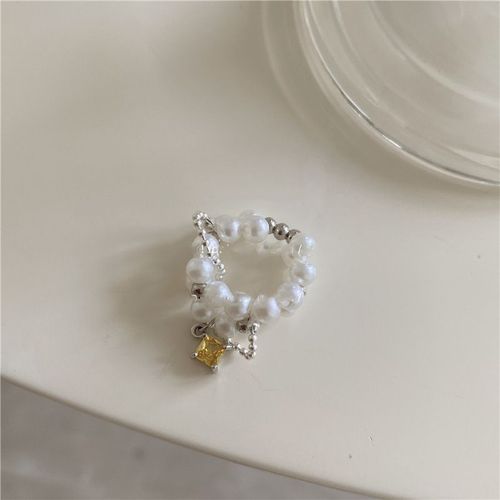 Kpop-Bagues En Cristal Rose Vintage Pour Femmes, Bijoux En Perles D'eau Douce Naturelles, Bijoux De Fête De Mariage Esthétiques, Nouveau