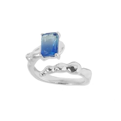 Bagues Carrées En Cristal Argenté Pour Femmes, Bijoux De Fête, Carrés, Doux, Créatifs, Carillon, Doux, Nouveau Style, Cadeaux