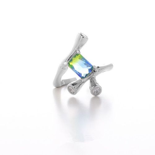 Bagues Carrées En Cristal Argenté Pour Femmes, Bijoux De Fête, Carrés, Doux, Créatifs, Carillon, Doux, Nouveau Style, Cadeaux