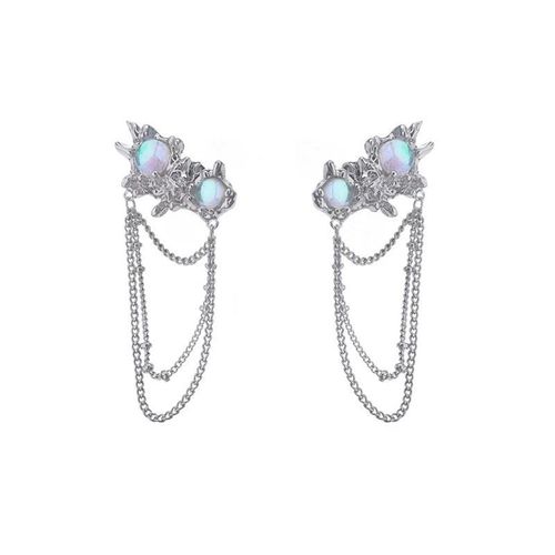 Boucles D'oreilles Vintage Pour Egirl Grunge, Bijoux Esthétiques, Coeur De Pêche, Pierre Rose Violette, Aucun Pendentif Goth Harajuku, Mariage Y2k