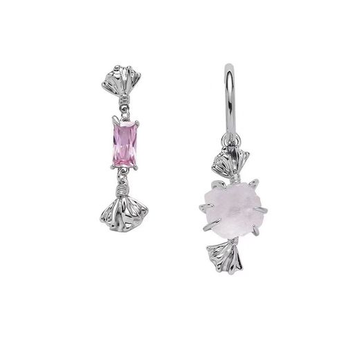Boucles D'oreilles Vintage Pour Egirl Grunge, Bijoux Esthétiques, Coeur De Pêche, Pierre Rose Violette, Aucun Pendentif Goth Harajuku, Mariage Y2k
