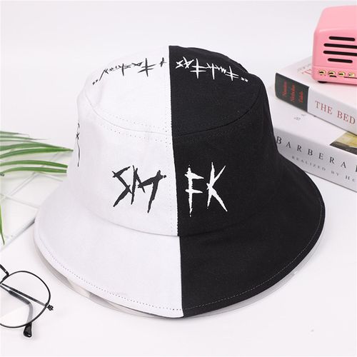 Chapeau De Soleil Unisexe En Patchwork Graffiti, Broderie Anti-Uv, Chapeau De Poisson Pliable, Cadeau D'anniversaire, Cadeau De La Journée De Léon, Eig88
