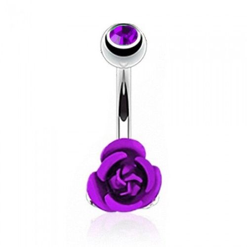 Piercing Rose En Acier Inoxydable, Fleur, Bouton De Ventre, Anneau, Haltère, Bijoux De Corps, Femmes Dansant, Chaînes, Prise Eig88