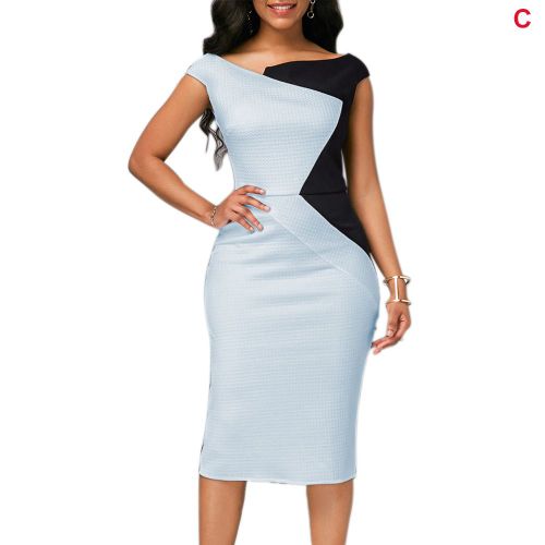 Robe Crayon À Col Ras Du Cou Pour Femmes, Vêtements De Travail, Manches Mi-Longues, Pour Cocktail, Eig88