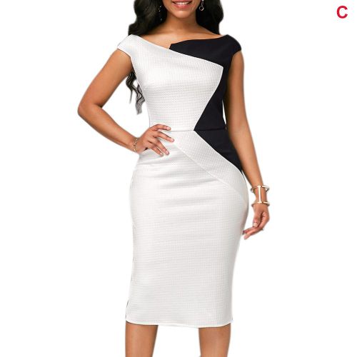 Robe Crayon À Col Ras Du Cou Pour Femmes, Vêtements De Travail, Manches Mi-Longues, Pour Cocktail, Eig88