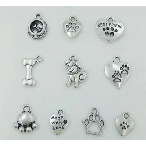 Collier Pendentif De Haute Qualité, Motif Mixte De Patte De Chien, Empreintes, Os Et Bol De Chien, Breloque, Bracelet, Bricolage, Fabrication De Bijoux