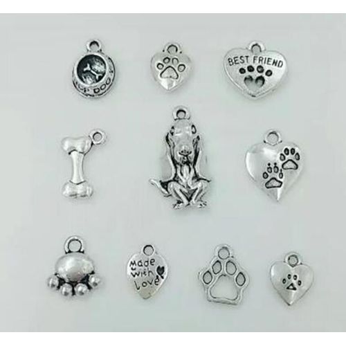 Collier Pendentif De Haute Qualité, Motif Mixte De Patte De Chien, Empreintes, Os Et Bol De Chien, Breloque, Bracelet, Bricolage, Fabrication De Bijoux