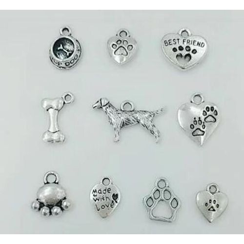 Collier Pendentif De Haute Qualité, Motif Mixte De Patte De Chien, Empreintes, Os Et Bol De Chien, Breloque, Bracelet, Bricolage, Fabrication De Bijoux