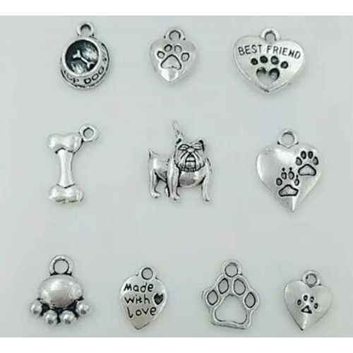 Collier Pendentif De Haute Qualité, Motif Mixte De Patte De Chien, Empreintes, Os Et Bol De Chien, Breloque, Bracelet, Bricolage, Fabrication De Bijoux
