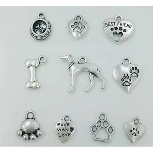 Collier Pendentif De Haute Qualité, Motif Mixte De Patte De Chien, Empreintes, Os Et Bol De Chien, Breloque, Bracelet, Bricolage, Fabrication De Bijoux