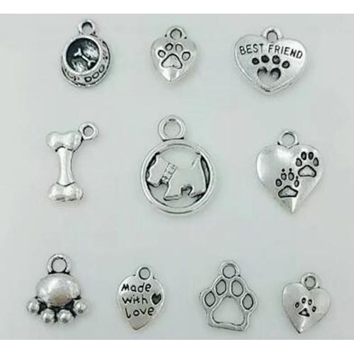 Collier Pendentif De Haute Qualité, Motif Mixte De Patte De Chien, Empreintes, Os Et Bol De Chien, Breloque, Bracelet, Bricolage, Fabrication De Bijoux