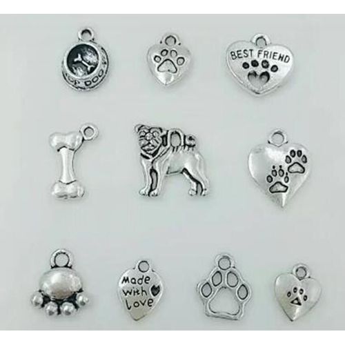 Collier Pendentif De Haute Qualité, Motif Mixte De Patte De Chien, Empreintes, Os Et Bol De Chien, Breloque, Bracelet, Bricolage, Fabrication De Bijoux