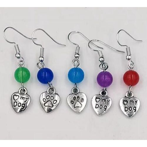 Boucles D'oreilles Avec Patte De Chat/Chien/Ours Imprimé, 10 Paires/Lot, Pendentifs À Breloques En Os De Bol Pour Femmes/Filles, Cadeaux De Bijoux