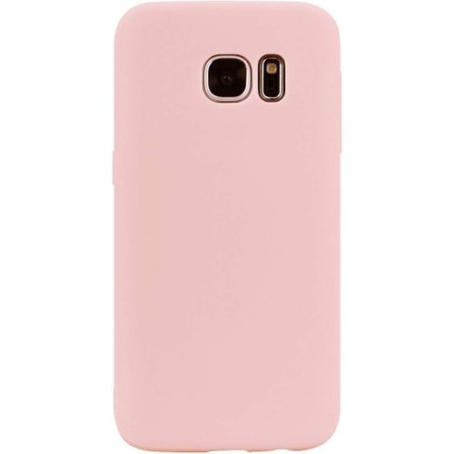 Couleur Unie Matte Silicone Coque Samsung Galaxy S7 Edge,Élégant Ultra Mince Souple Fine Caoutchouc Housse De Protection Arrière Antichoc Flexible Gel Tpu Étui De Téléphone,Rose#2