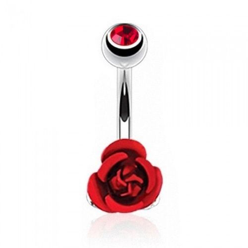 Piercing Rose En Acier Inoxydable, Fleur, Bouton De Ventre, Anneau, Haltère, Bijoux De Corps, Femmes Dansant, Chaînes, Prise Eig88