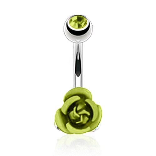 Piercing Rose En Acier Inoxydable, Fleur, Bouton De Ventre, Anneau, Haltère, Bijoux De Corps, Femmes Dansant, Chaînes, Prise Eig88