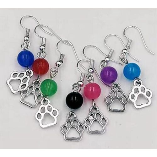 Boucles D'oreilles Avec Patte De Chat/Chien/Ours Imprimé, 10 Paires/Lot, Pendentifs À Breloques En Os De Bol Pour Femmes/Filles, Cadeaux De Bijoux