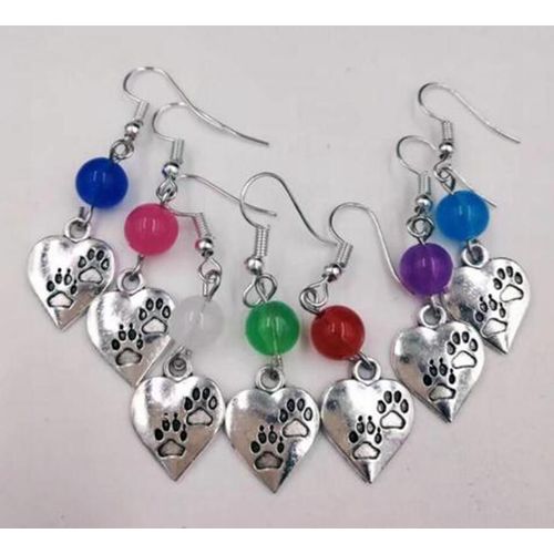 Boucles D'oreilles Avec Patte De Chat/Chien/Ours Imprimé, 10 Paires/Lot, Pendentifs À Breloques En Os De Bol Pour Femmes/Filles, Cadeaux De Bijoux