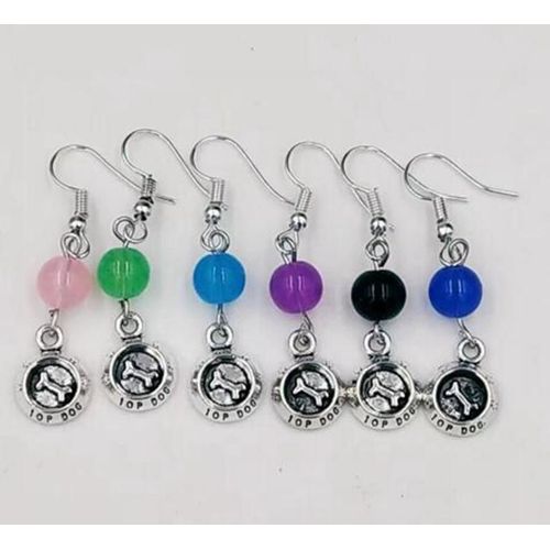 Boucles D'oreilles Avec Patte De Chat/Chien/Ours Imprimé, 10 Paires/Lot, Pendentifs À Breloques En Os De Bol Pour Femmes/Filles, Cadeaux De Bijoux