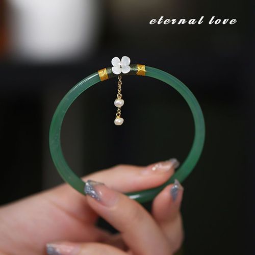 Bracelet Fin Vert Translucide Pour Femmes, Élégant, Luxueux, Ornement De Fête, Cadeau De Vacances