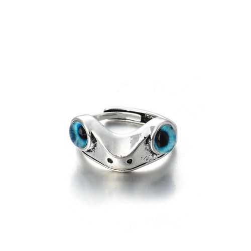 Bague En Forme De Grenouille Pour Hommes Et Femmes, Anneau Vintage, ¿Il Bleu, Tendance, Animal, Ouvert, Réglable, Hip Hop, Bijoux, Cadeaux, Nouvelle Collection