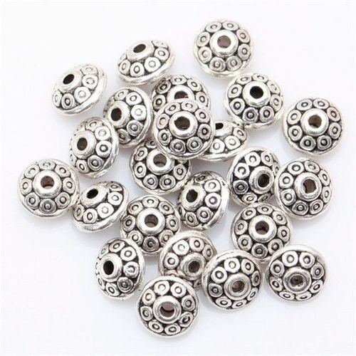 Perles D'espacement En Métal Argenté Antique, Accessoires Faits À La Main, Bracelet De Bricolage, Bijoux De Mode Exécutif, 100 Pièces