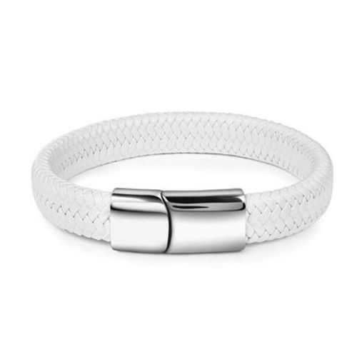 Bracelet Rond Tressé En Cuir Noir Pour Hommes, Métal, Magnétique, Banquet, Fête, Manchette, Accessoire, Cadeau, Déclaration, Mode