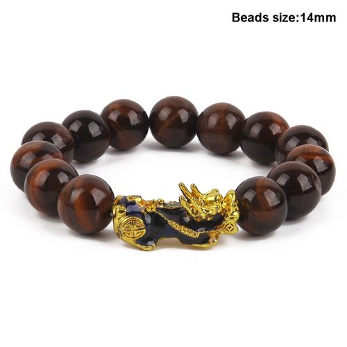 Pixiu-Bracelet En Pierre Naturelle Pour Hommes Et Femmes, Feng Shui Chinois, Obsidienne Pi Xiu, Richesse, Bonne Chance