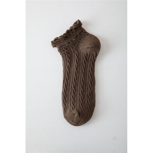Chaussettes En Dentelle Pour Femmes, Coupe Mince, Couleur Unie, Mignonnes, Japonaises, Bouche Peu Profonde, Bateau, Respirantes, En Coton