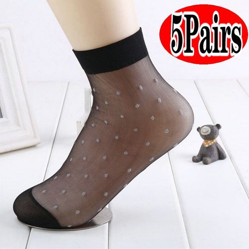 Chaussettes D'été À Pointe Ondulée Pour Femmes, 10 Paires, Courtes, Transparentes, Fines, En Soie, Lisses, Antidérapantes, Adaptées