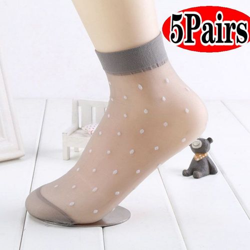 Chaussettes D'été À Pointe Ondulée Pour Femmes, 10 Paires, Courtes, Transparentes, Fines, En Soie, Lisses, Antidérapantes, Adaptées