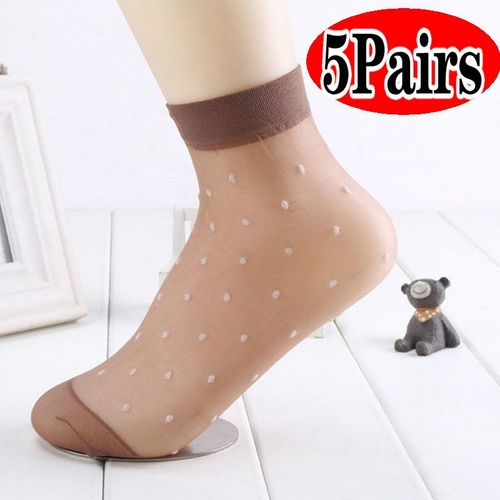 Chaussettes D'été À Pointe Ondulée Pour Femmes, 10 Paires, Courtes, Transparentes, Fines, En Soie, Lisses, Antidérapantes, Adaptées