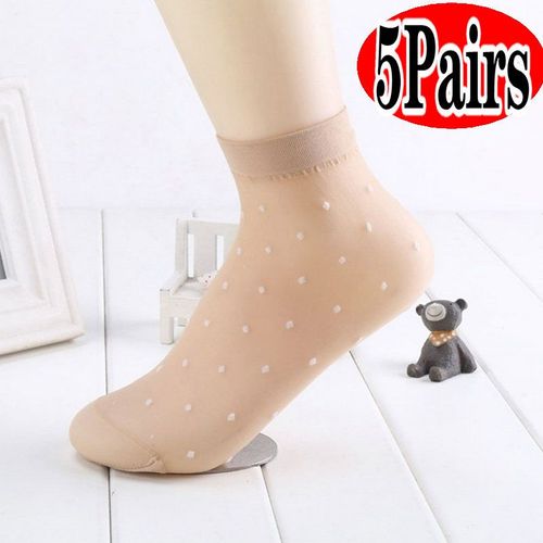 Chaussettes D'été À Pointe Ondulée Pour Femmes, 10 Paires, Courtes, Transparentes, Fines, En Soie, Lisses, Antidérapantes, Adaptées