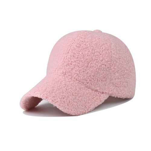 Casquettes De Baseball Unisexes En Fourrure D'agneau, Chapeaux De Baseball Réglables, Laine Chaude, Peluche, Document Solide, Coréen, Hiver