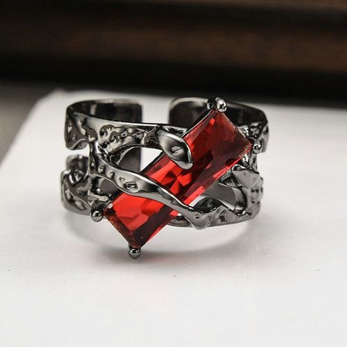 Bagues Punk Gothique Rubis Pour Femmes Et Hommes, Mode Créative, Épines Coréennes, Anneau De Doigt Ouvert, Bijoux De Fête