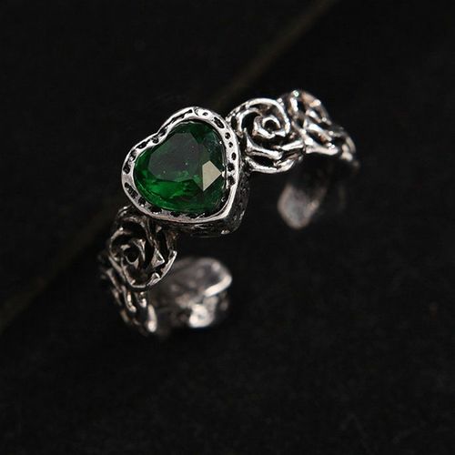 Bague En Pierre Précieuse Irrégulière, Anneau Vintage Rose Pour Femmes, Anneau En Cristal Zircon, Réglable, Punk, Bijoux De Fête, Cadeaux