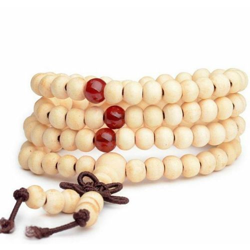 Bracelets Mala Bouddhistes En Bois De Santal, Perles Naturelles À 4 Couches De 6mm, Perles De Méditation Et De Prière, Bijoux Pour Femmes Et Hommes