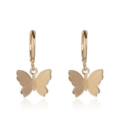 Boucles D'oreilles Croix Papillon, Double Piercing, Crochet D'oreille, Punk Argent, Piercing, Bijoux