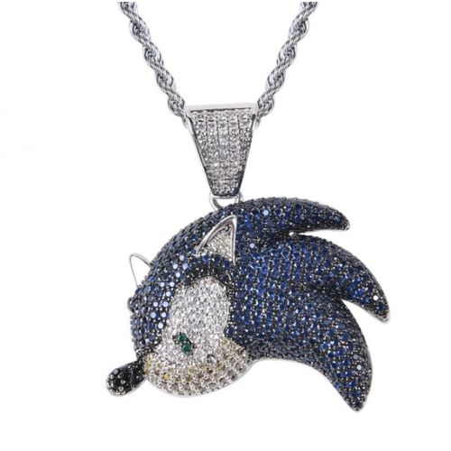 Pendentif Bleu Micro-Incrusté Pour Hommes, Bijoux De Personnalité De La Mode, Colliers De La Présidence Hip-Hop, Bijoux Créatifs