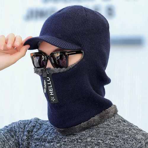 Chapeaux Tricotés En Molleton De Corail Pour Femmes, Accessoires Chauds D'hiver Avec Écharpe À Fermeture Éclair Pour Garder Le Visage Au Chaud, Cagoule À Pompons