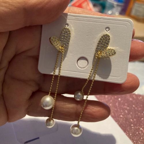 Boucles D'oreilles Pendantes Étoile Goutte D'eau Pour Filles, Mode Coréenne Populaire, Coeur, Papillon, Floral, Cristal, Bijoux Piercing De Luxe