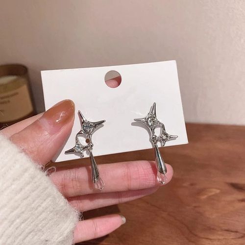 Boucles D'oreilles Pendantes Étoile Goutte D'eau Pour Filles, Mode Coréenne Populaire, Coeur, Papillon, Floral, Cristal, Bijoux Piercing De Luxe